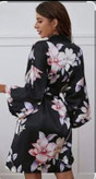 لباس خواب زنانه نخی مشکی گلدار