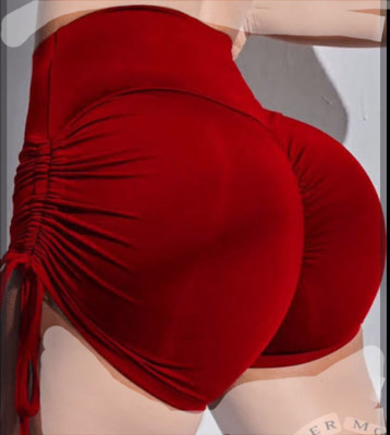 شورتک زنانه پشت چین دار سایز بزرگ گت دار لگ اسپرت